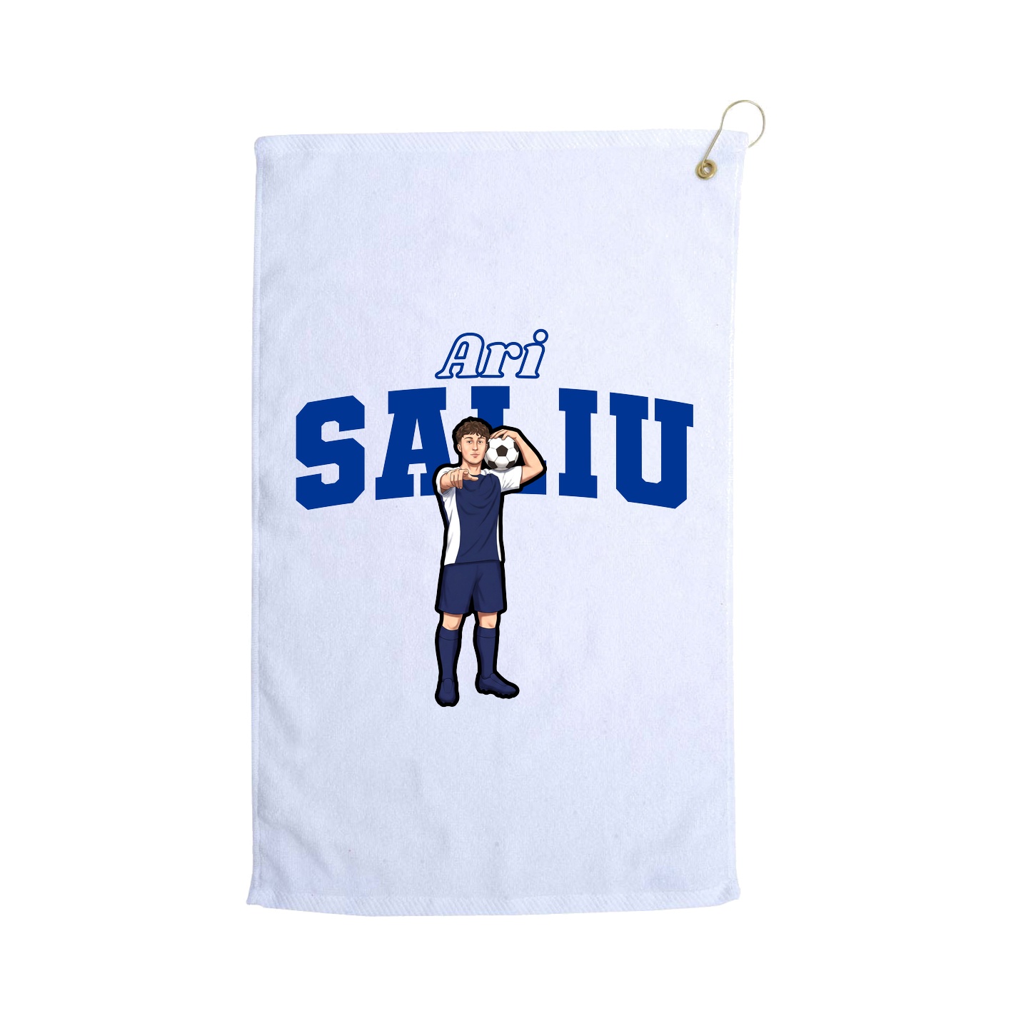 Golf Towel — Name Arch in White