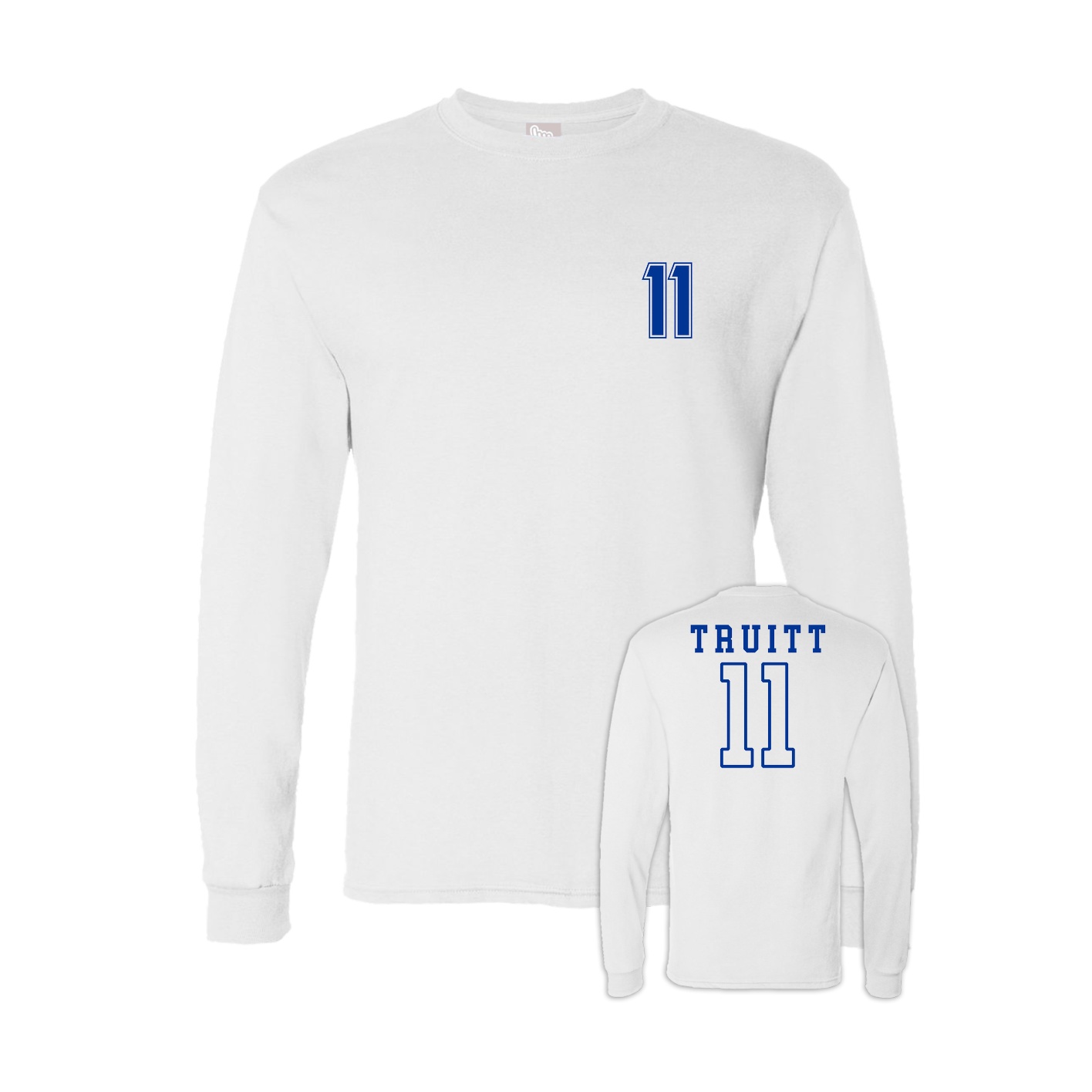 Long Sleeve Tee — Chest Back in White