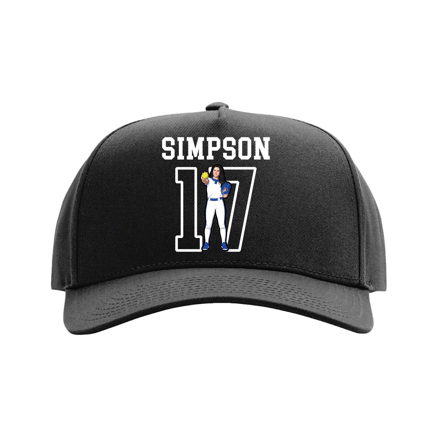 Full Fabric Five-Panel Champ Cap — Shirsey in Black