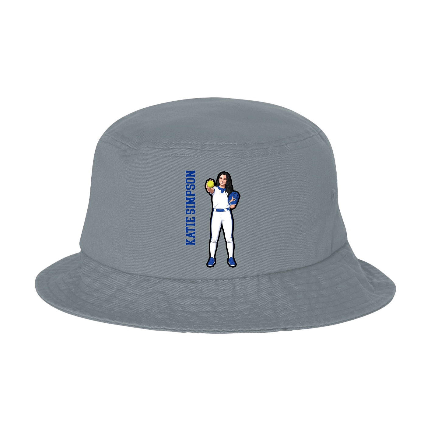 Bucket Cap — Name Vertical in Grey