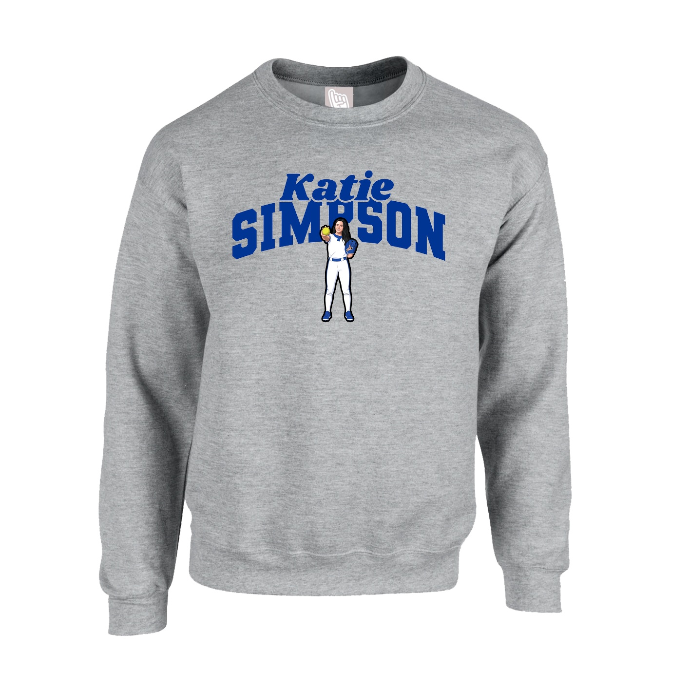 Fleece Crew — Signature Arch in Grey