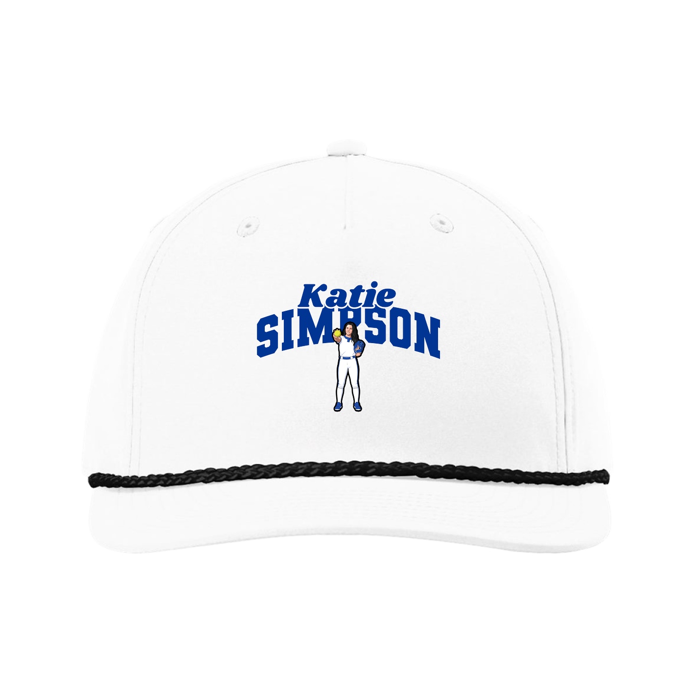 Five-Panel Classic Rope Cap — Signature Arch in White