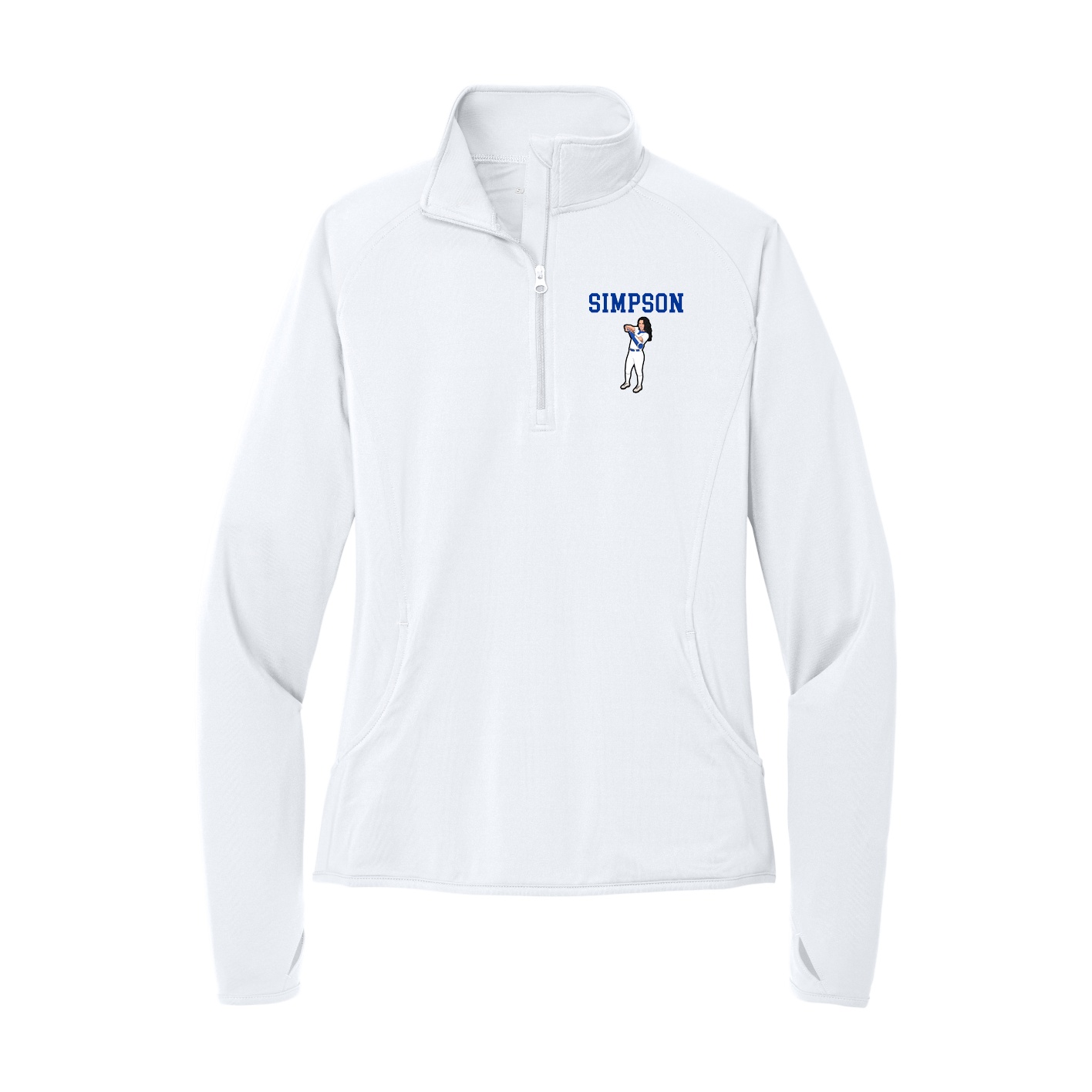 Women's Q-Zip Pullover — Shirsey in White