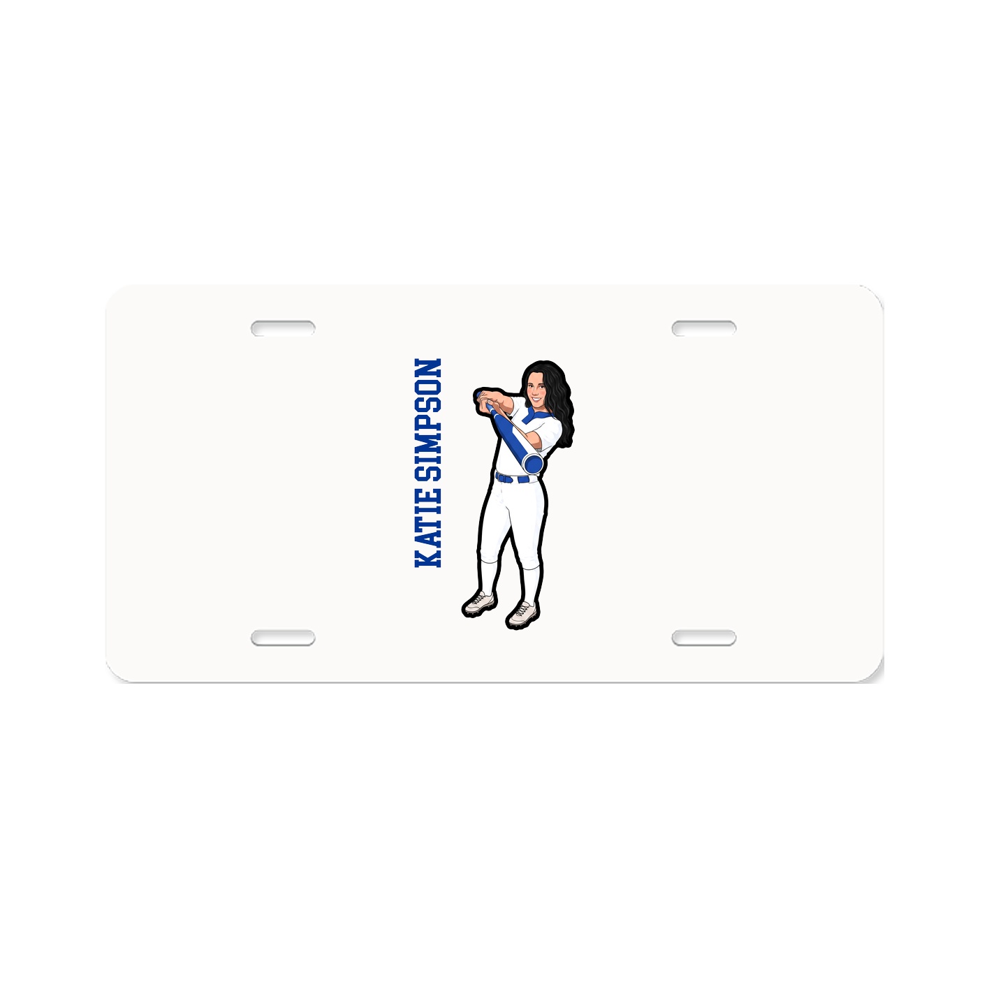 License Plate — Name Vertical in Classic