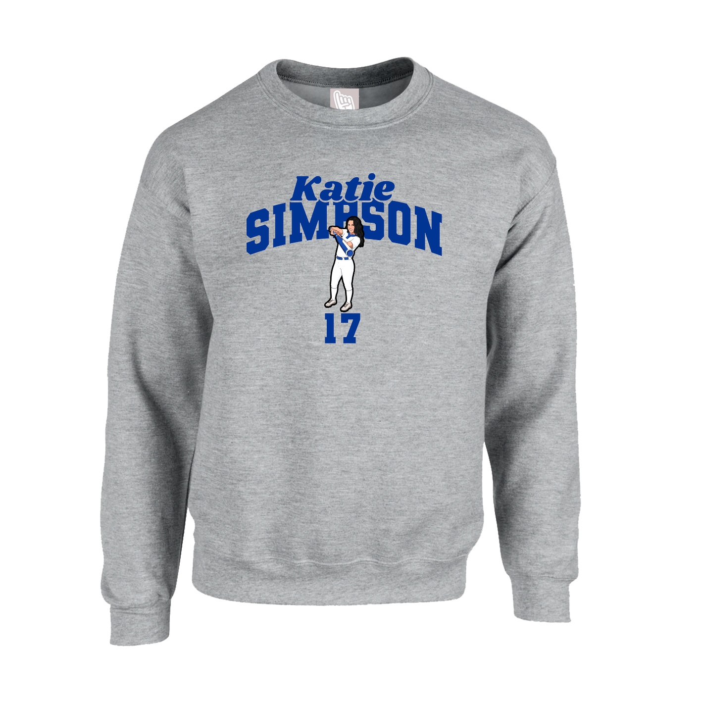 Fleece Crew — Signature Arch in Grey