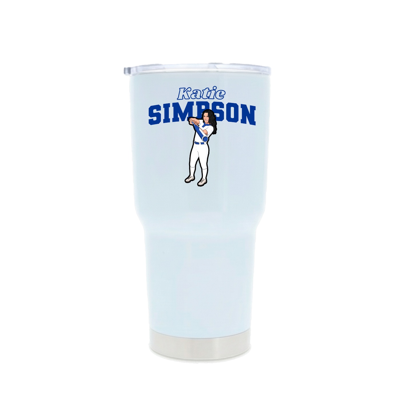 30oz Stainless Steel Tumbler — Name Arch in White
