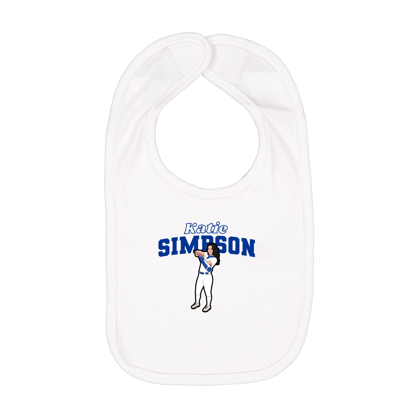 Infant Bib — Name Arch in White