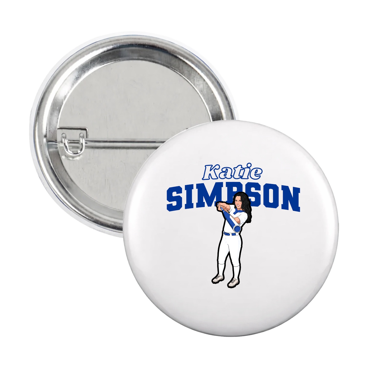 Game Day Button — Name Arch in White