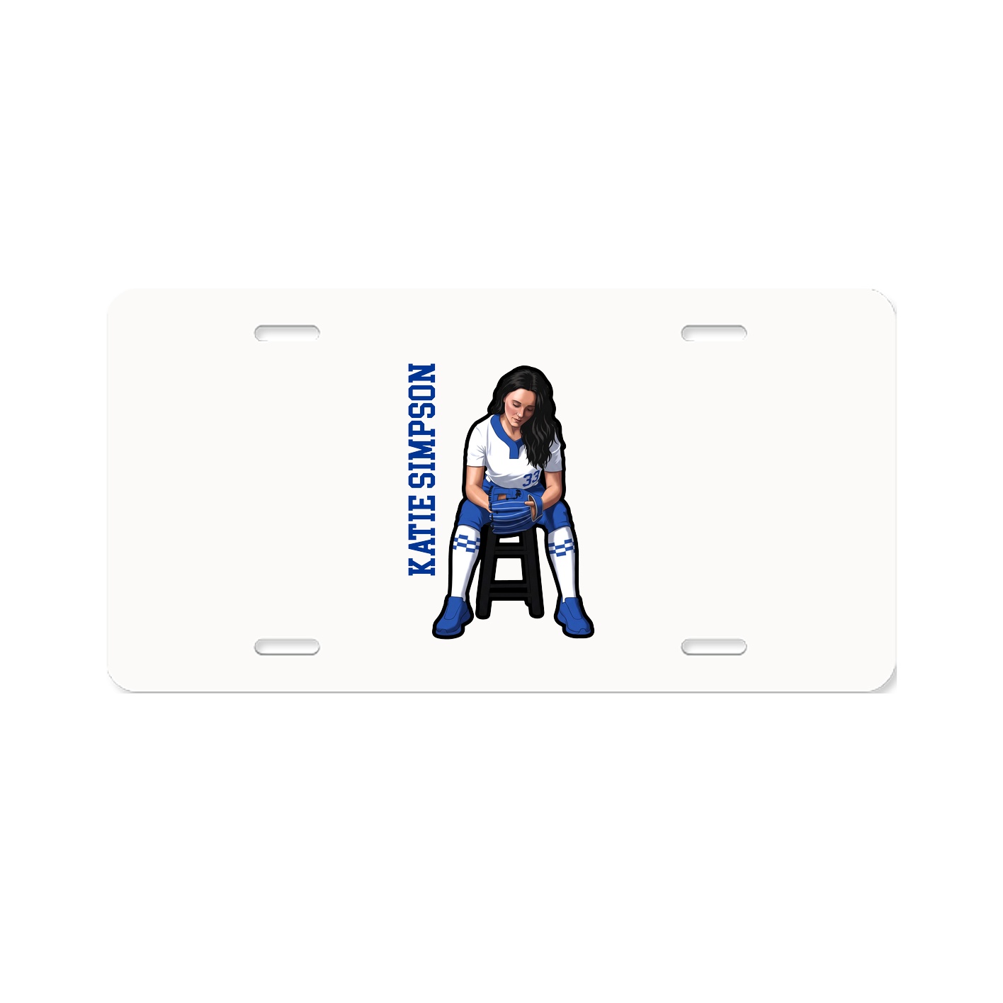License Plate — Name Vertical in Classic