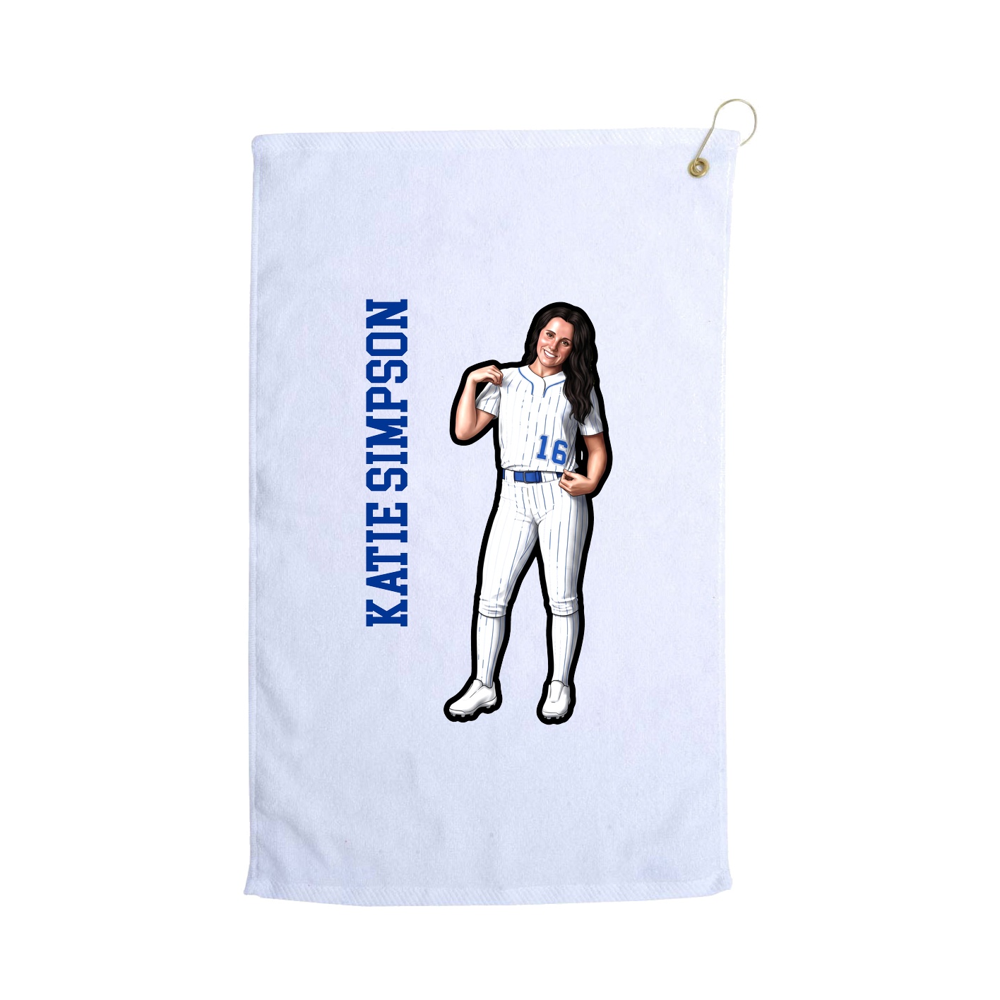 Golf Towel — Name Vertical in White