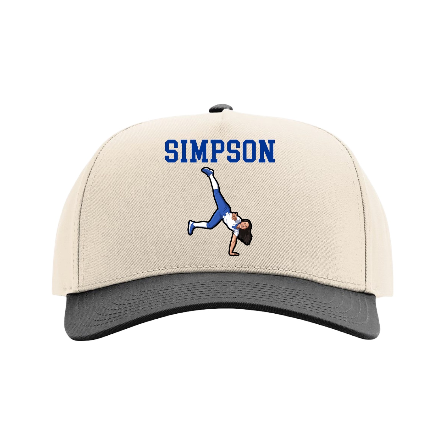Full Fabric Five-Panel Champ Cap — Shirsey in Cream/Black