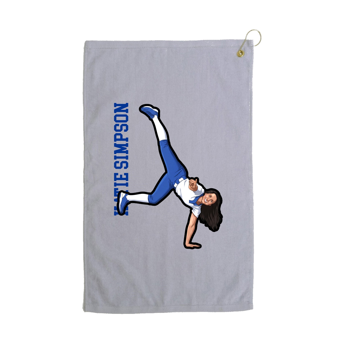 Golf Towel — Name Vertical in Grey