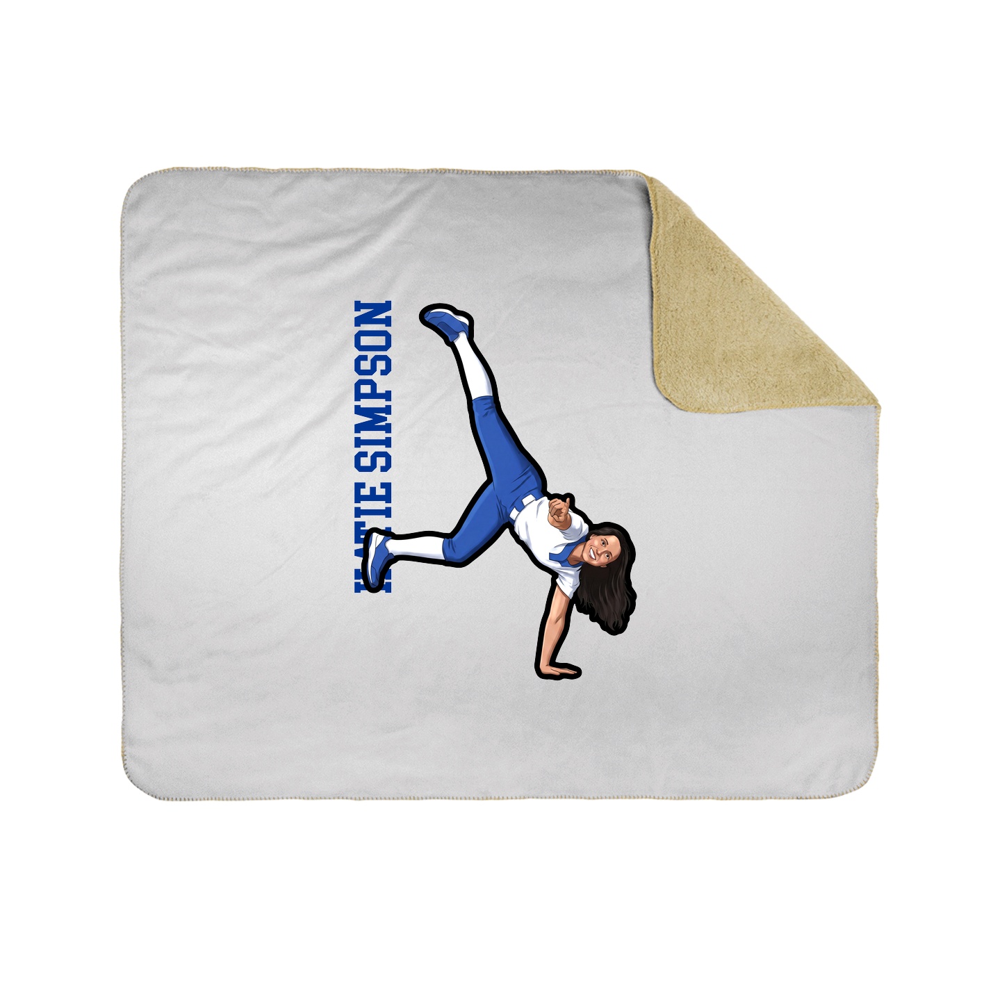 Throw Blanket — Name Vertical in White