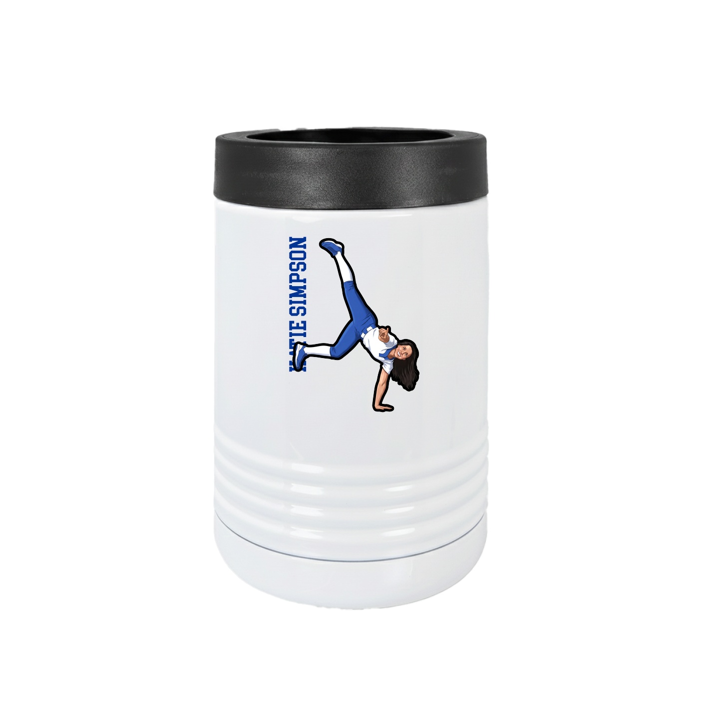 Beverage Holder — Name Vertical in White