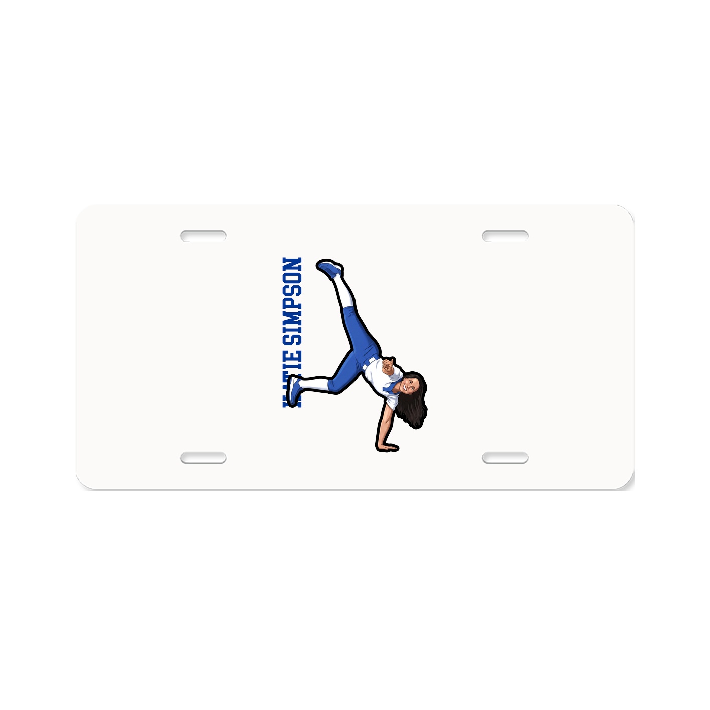 License Plate — Name Vertical in Classic