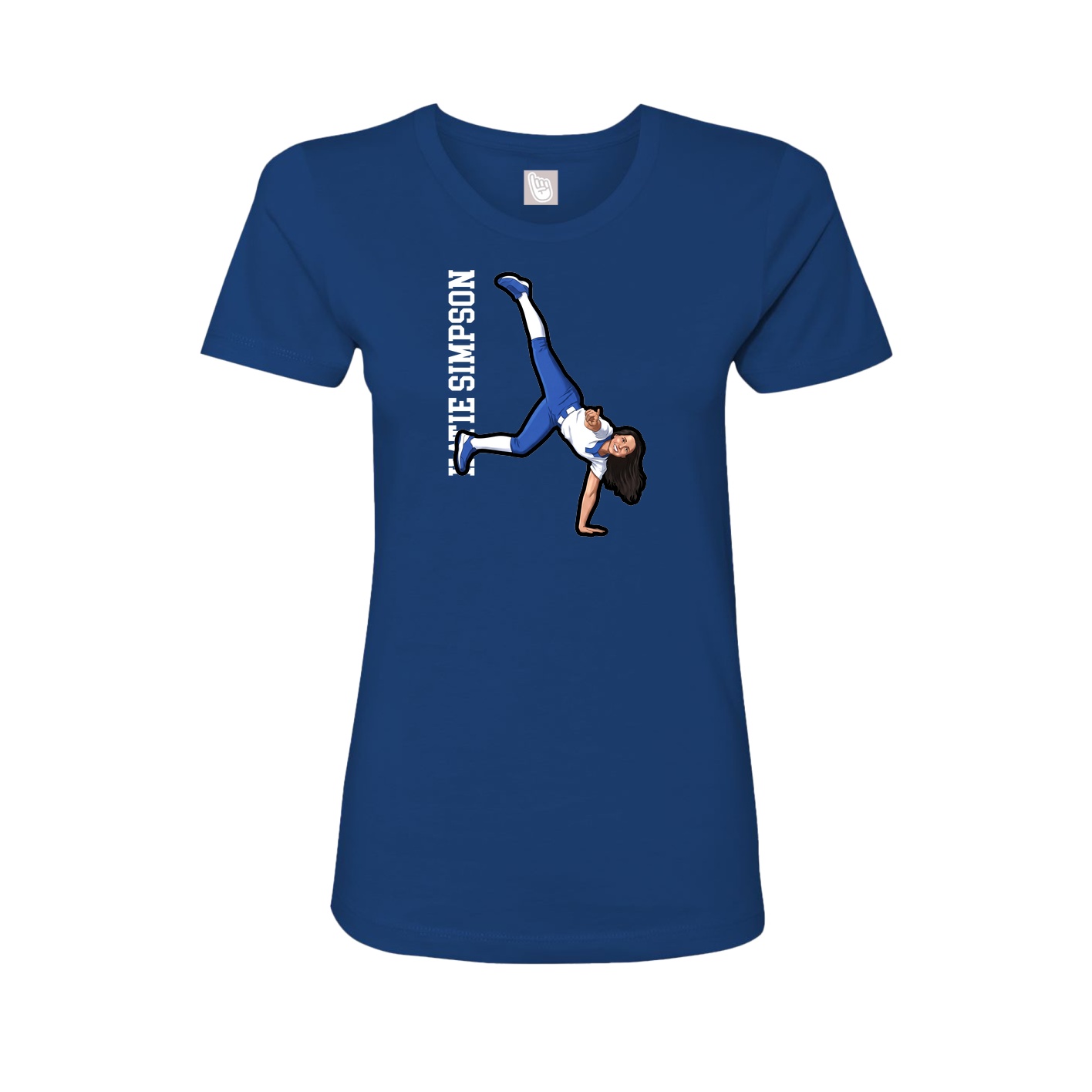 Womens Tee — Name Vertical in Royal