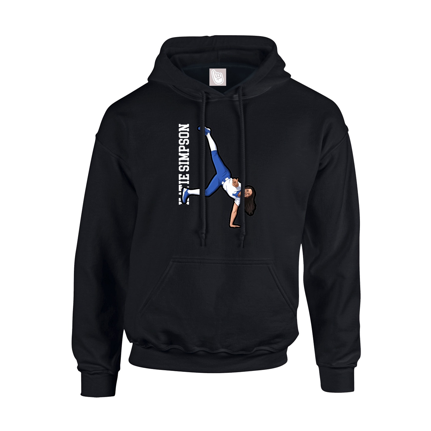 Youth Hoodie — Name Vertical in Black