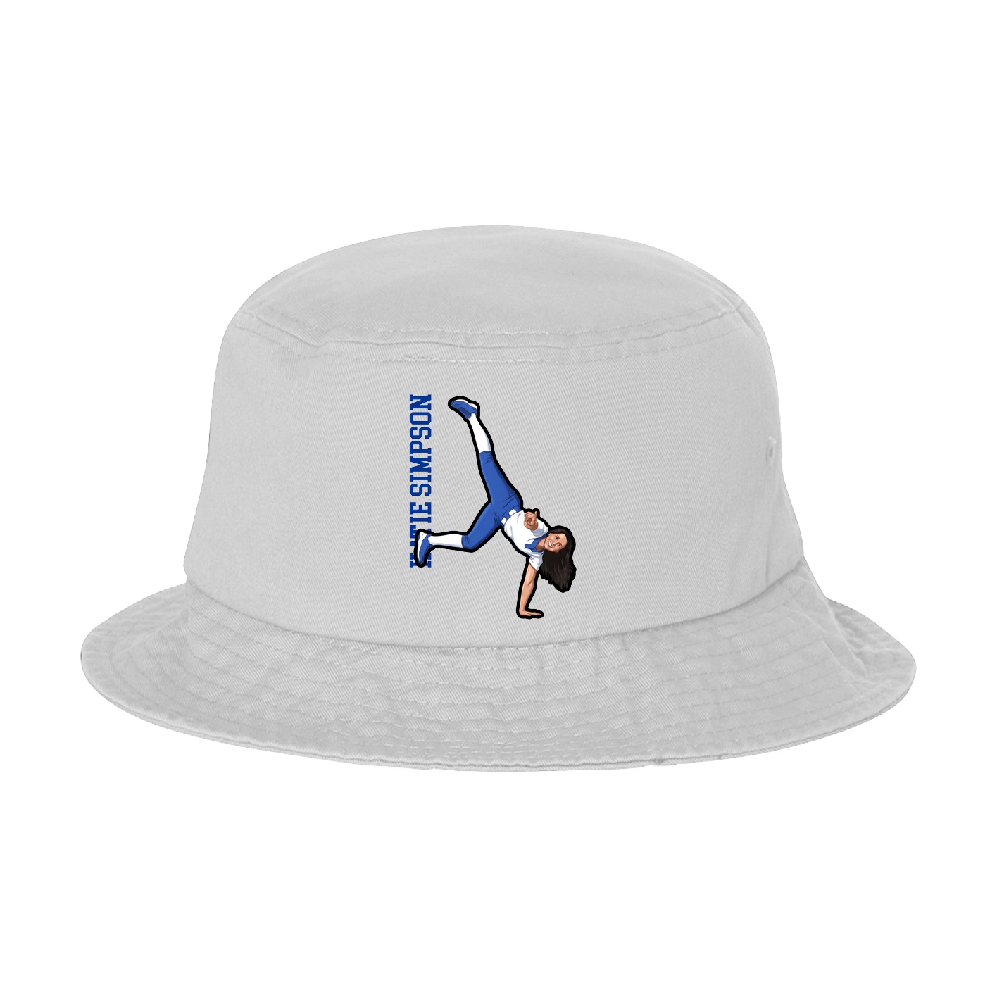 Bucket Cap — Name Vertical in White