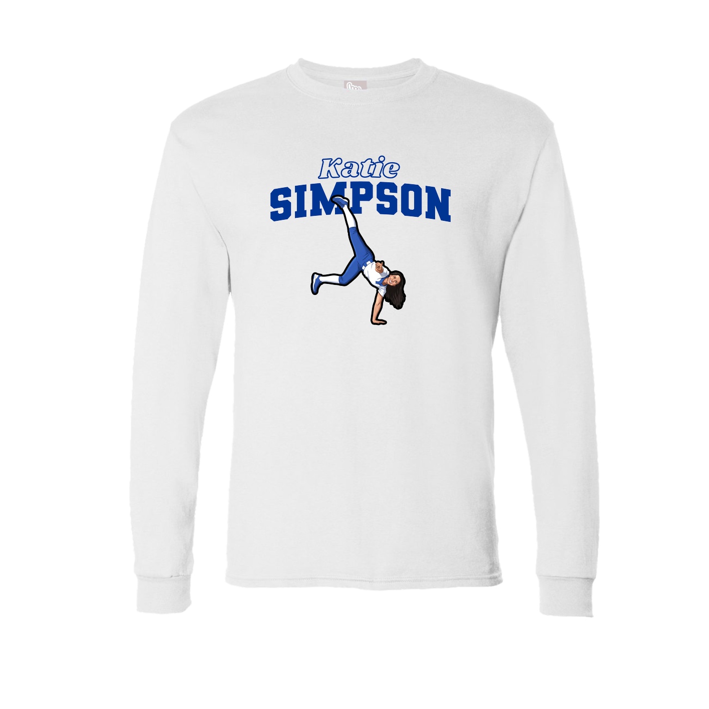 Long Sleeve Tee — Name Arch in White