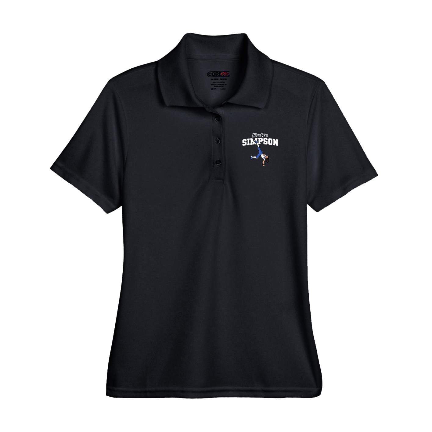 Performance Polo — Name Arch in Black