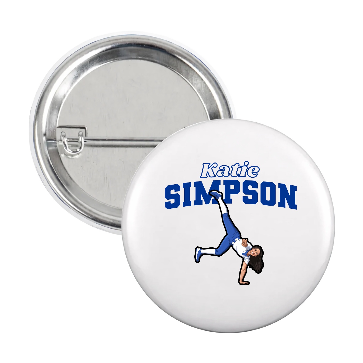Game Day Button — Name Arch in White