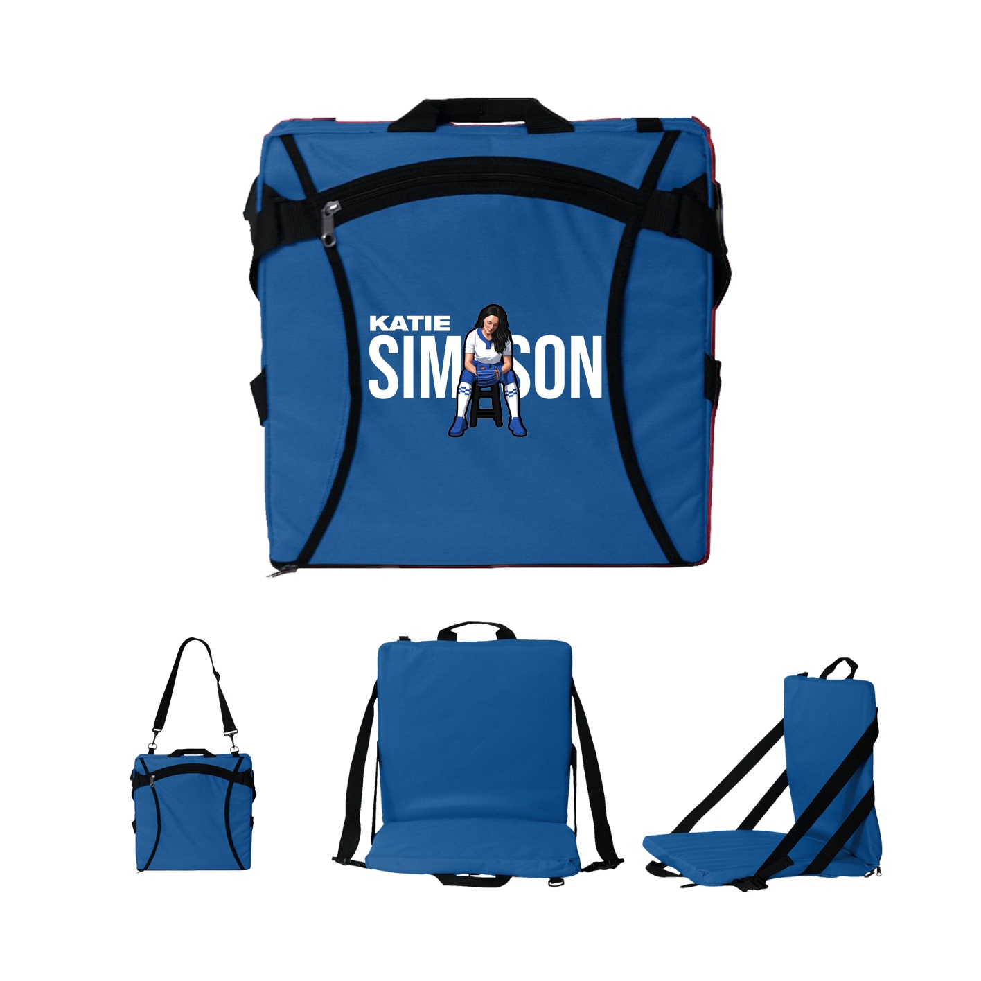 Folding Stadium Seat — Player Name in Royal