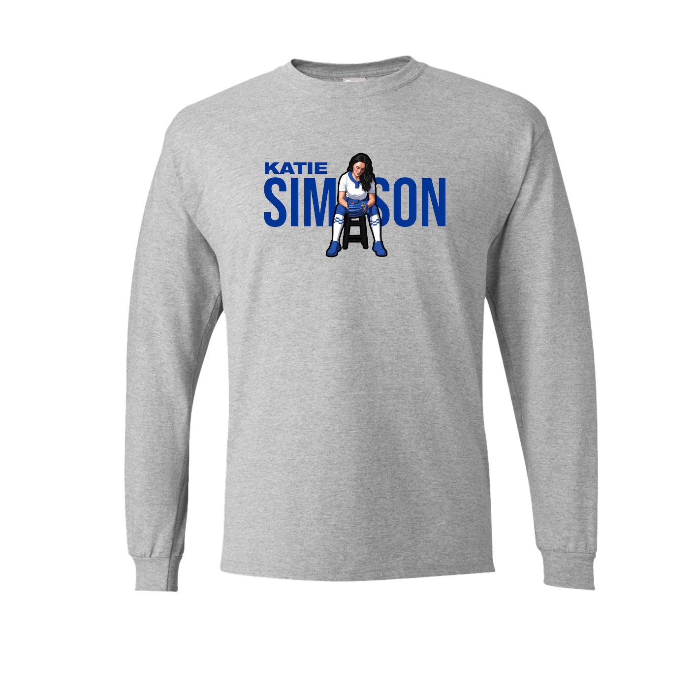 Long Sleeve Tee — Player Name in Grey