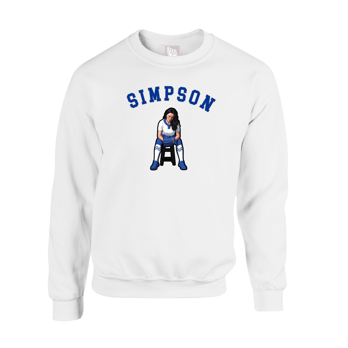 Fleece Crew — Shirsey Arch in White