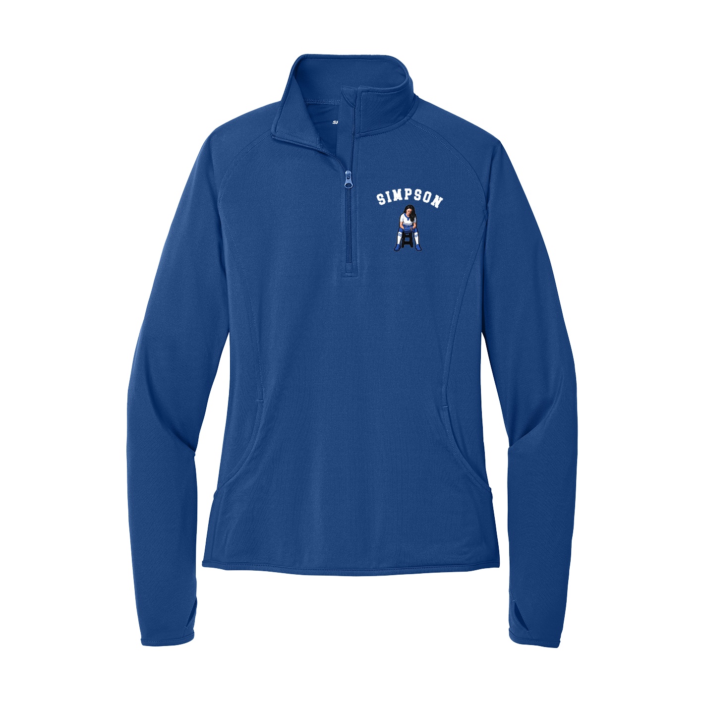 Women's Q-Zip Pullover — Shirsey Arch in Royal