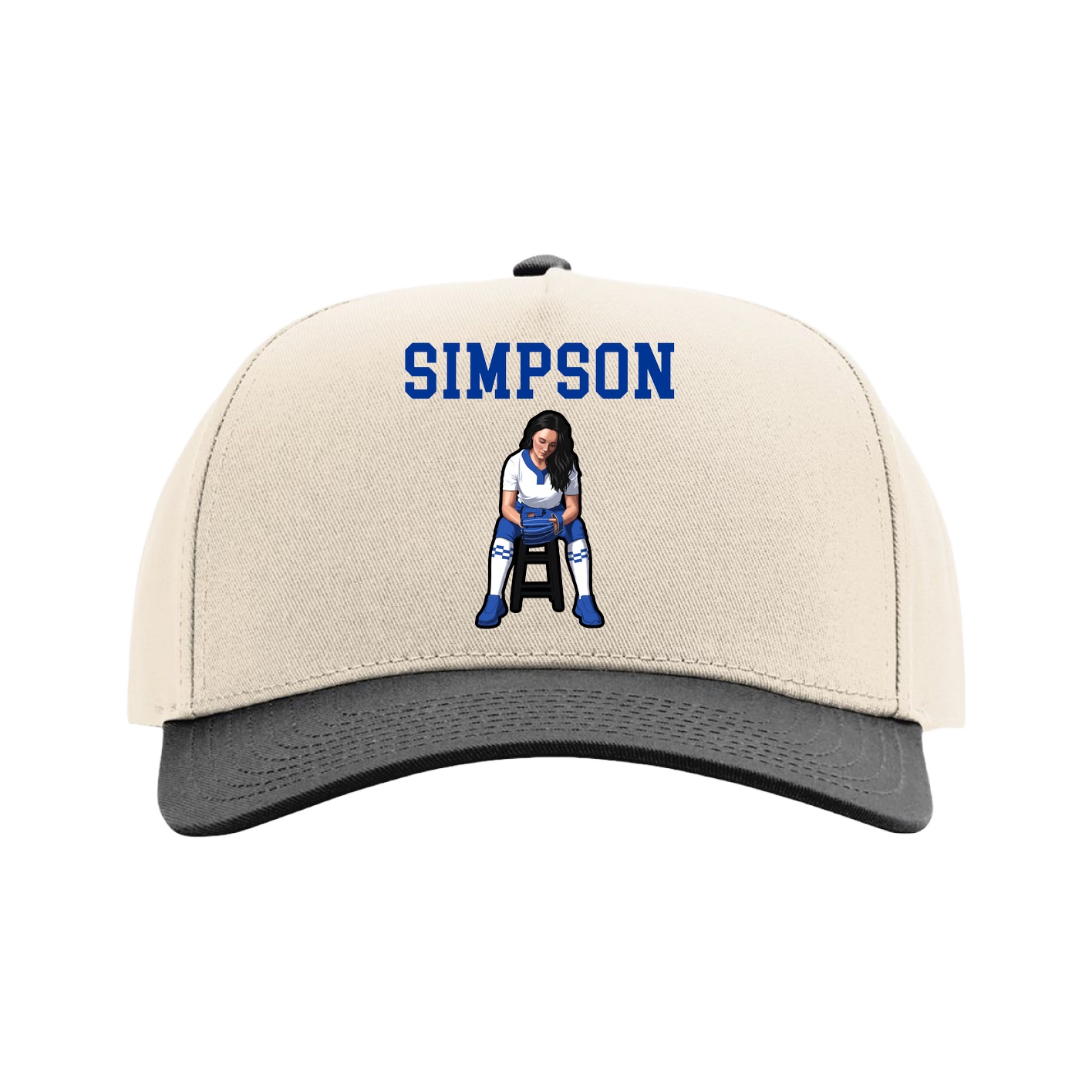 Full Fabric Five-Panel Champ Cap — Shirsey in Cream/Black