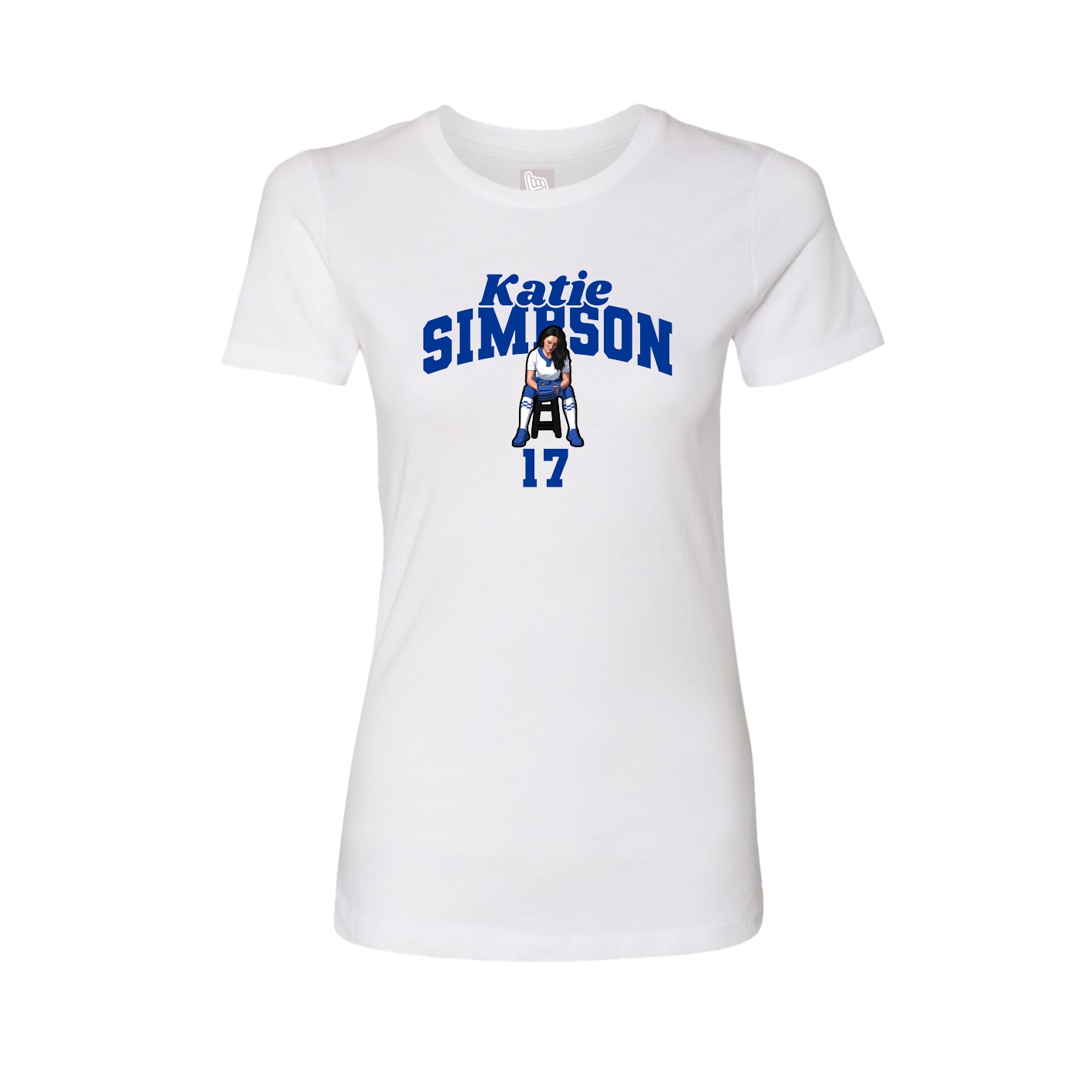 Fitted Women's Tee — Signature Arch in White