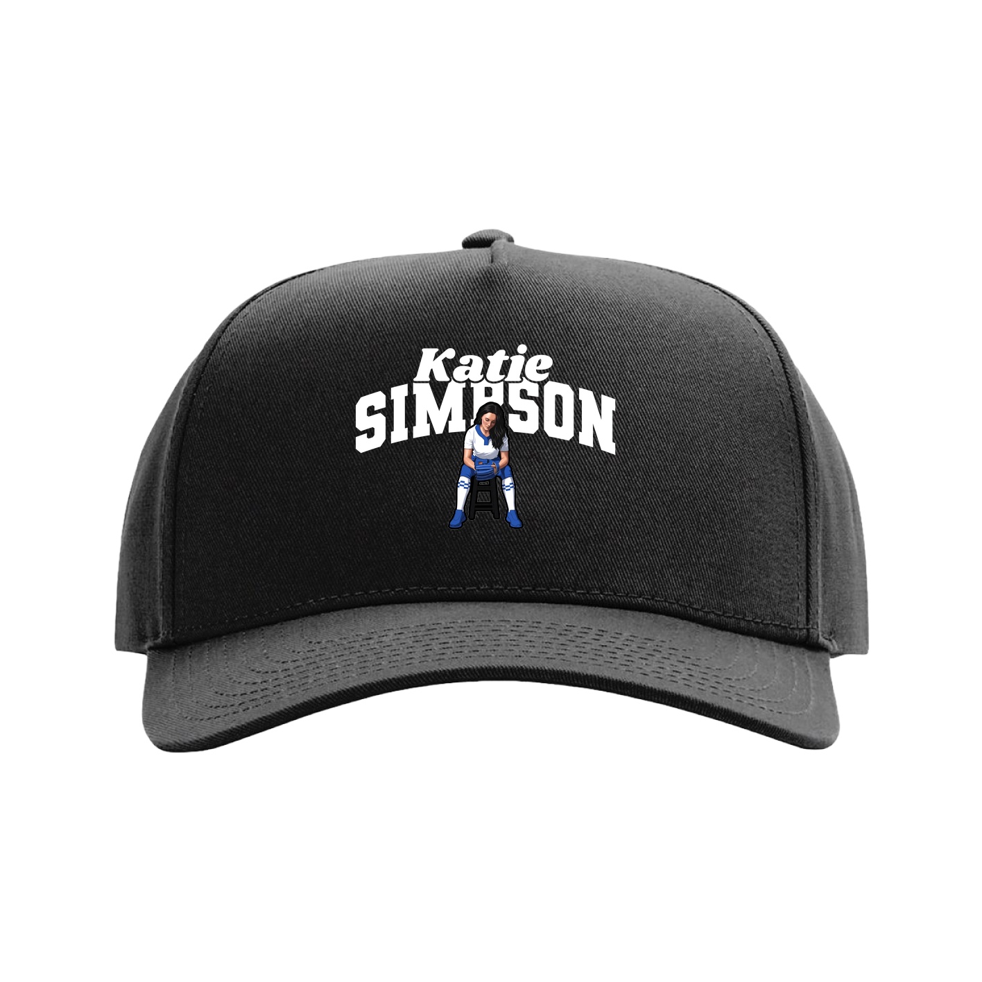 Full Fabric Five-Panel Champ Cap — Signature Arch in Black
