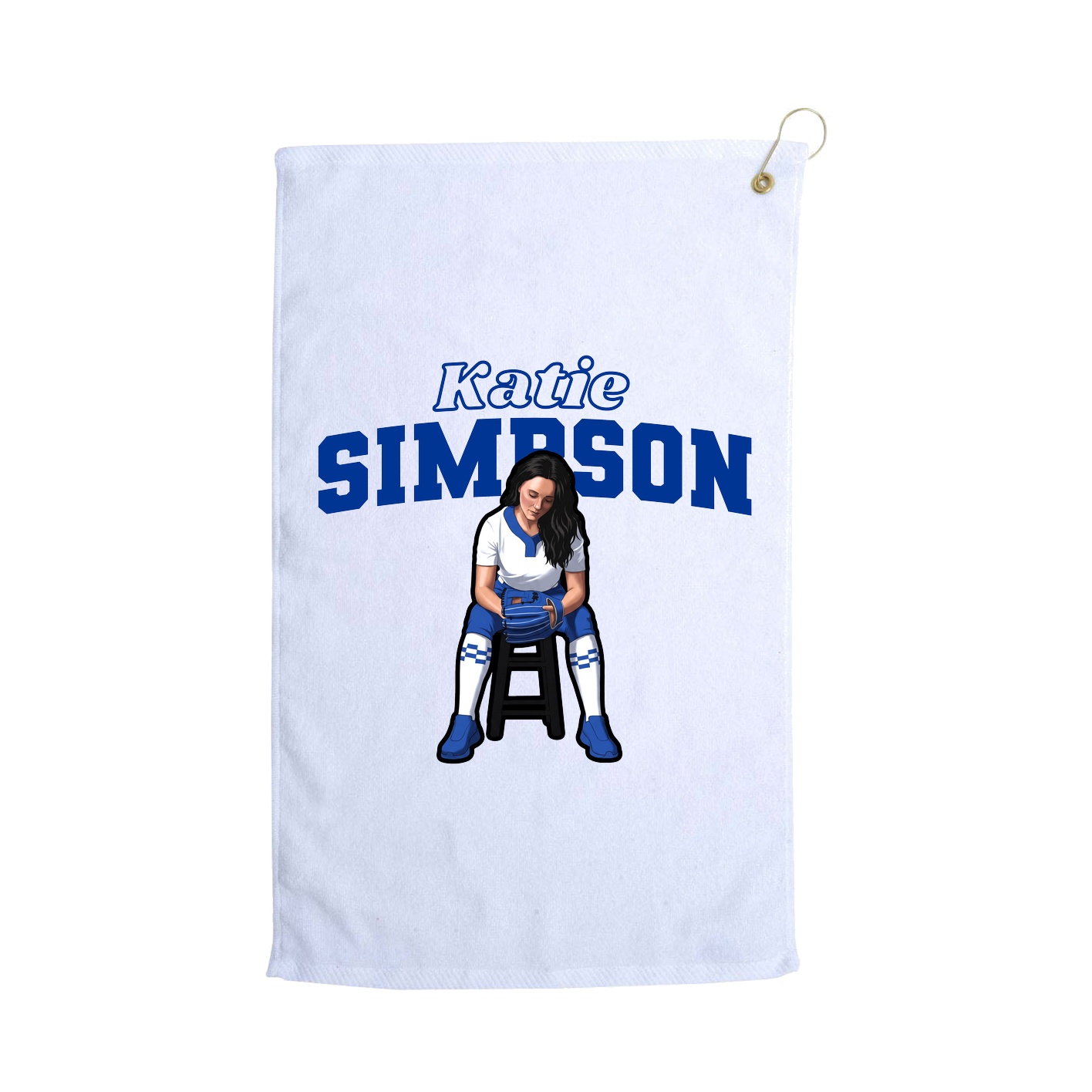 Golf Towel — Name Arch in White