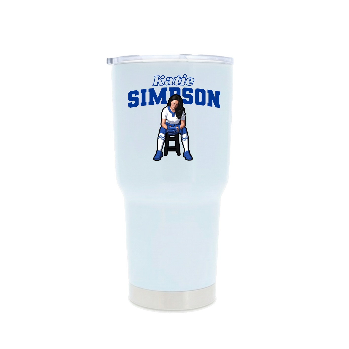 30oz Stainless Steel Tumbler — Name Arch in White