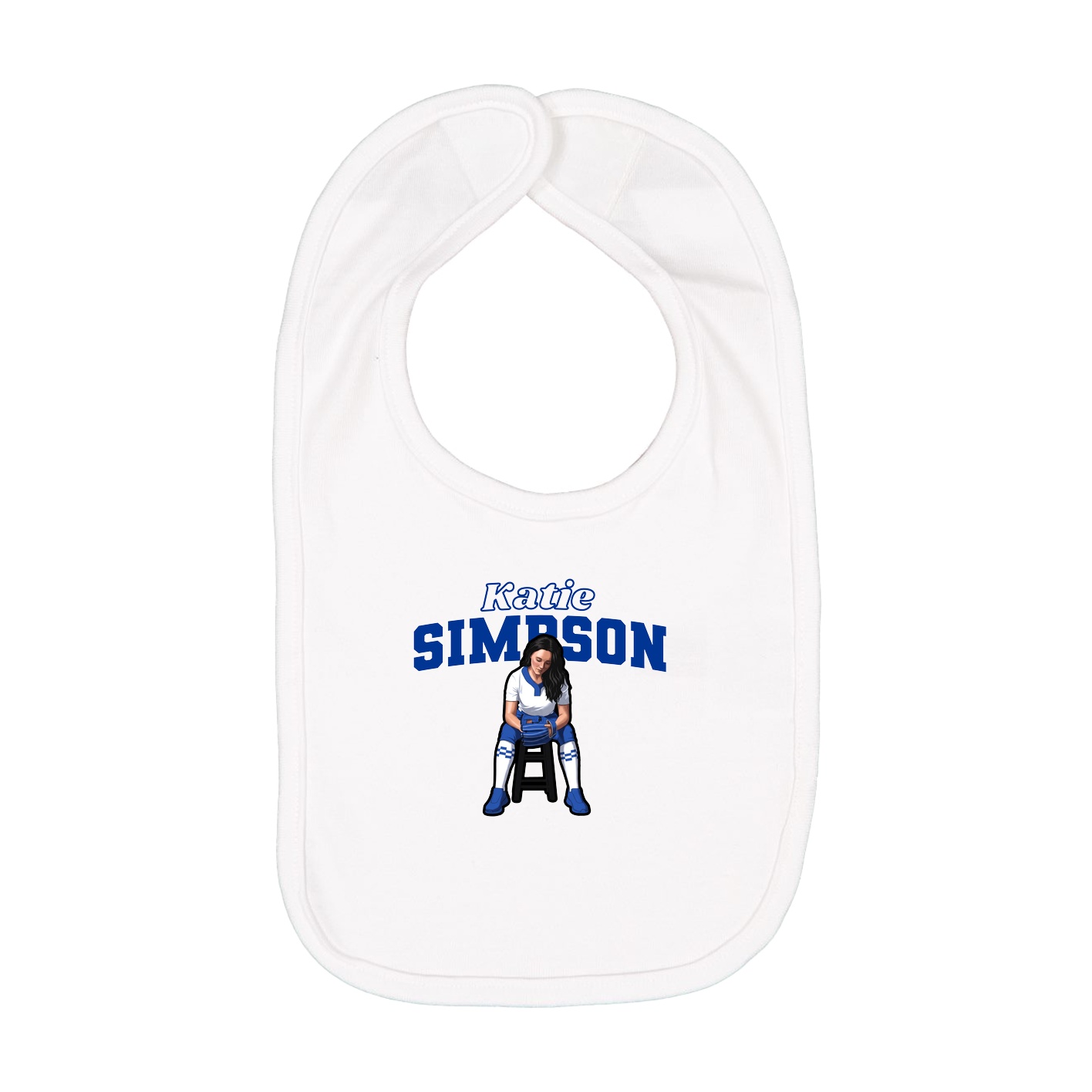 Infant Bib — Name Arch in White