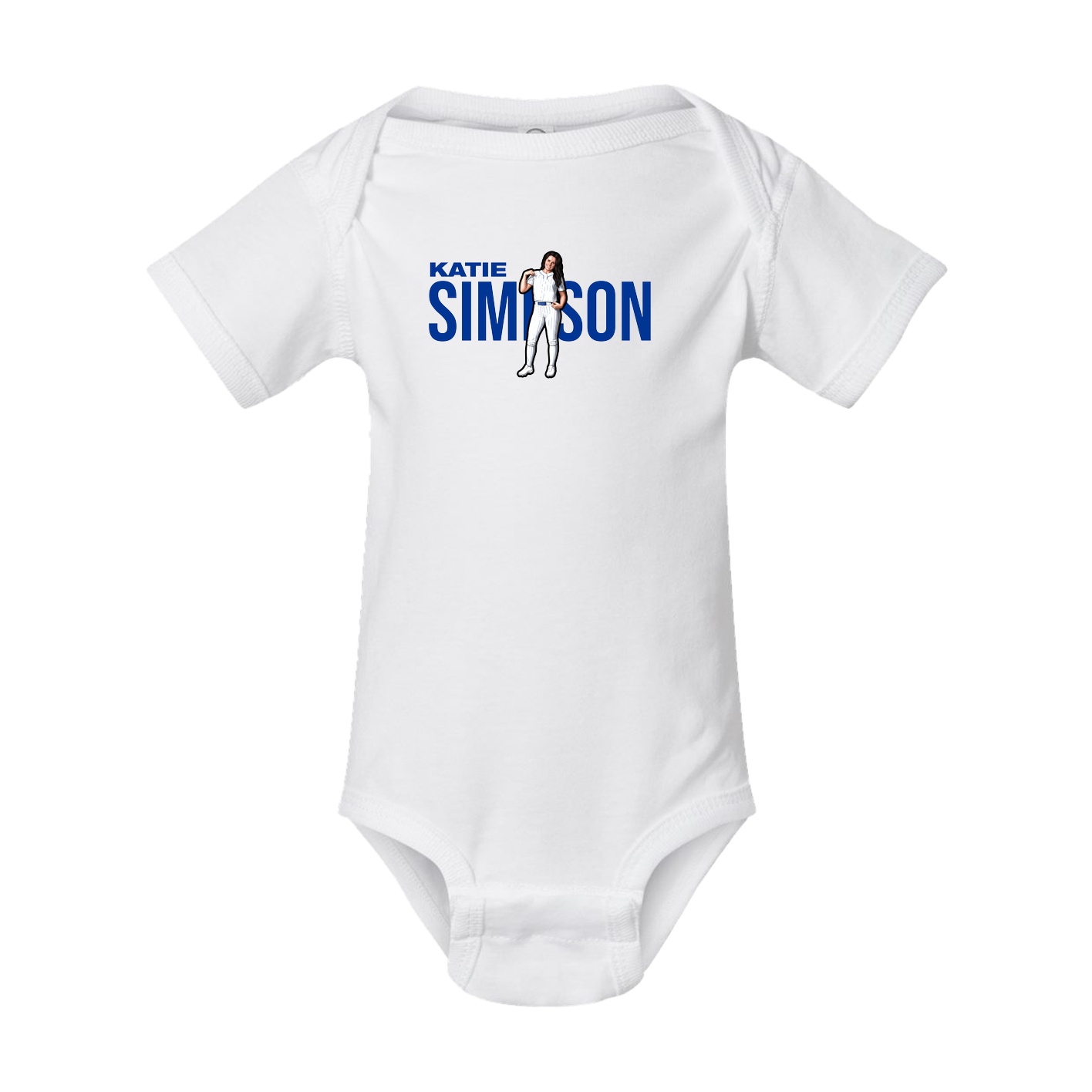 Baby Onesie — Player Name in White