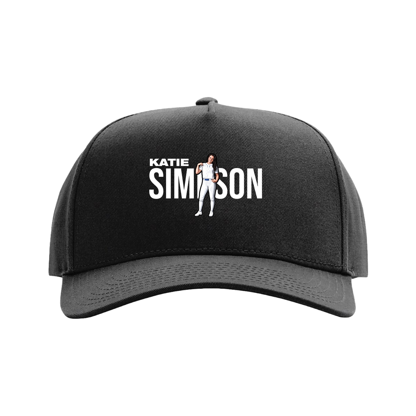 Full Fabric Five-Panel Champ Cap — Player Name in Black