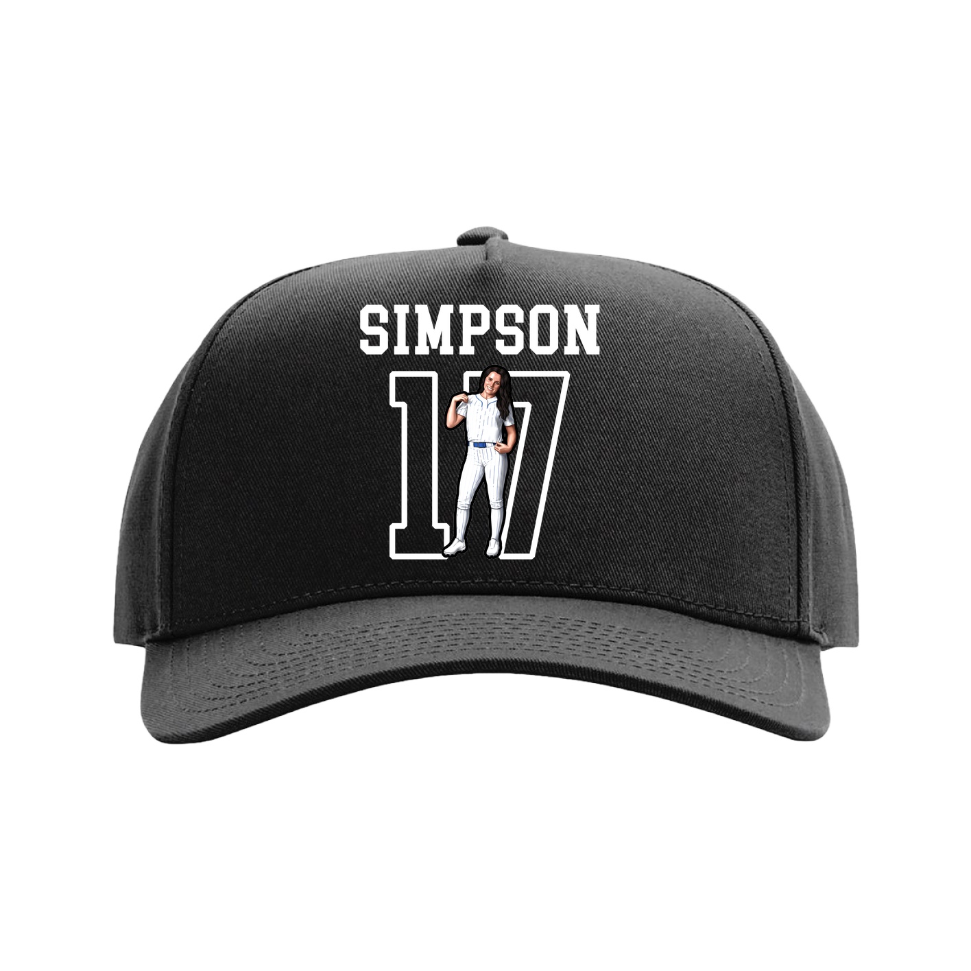 Full Fabric Five-Panel Champ Cap — Shirsey in Black