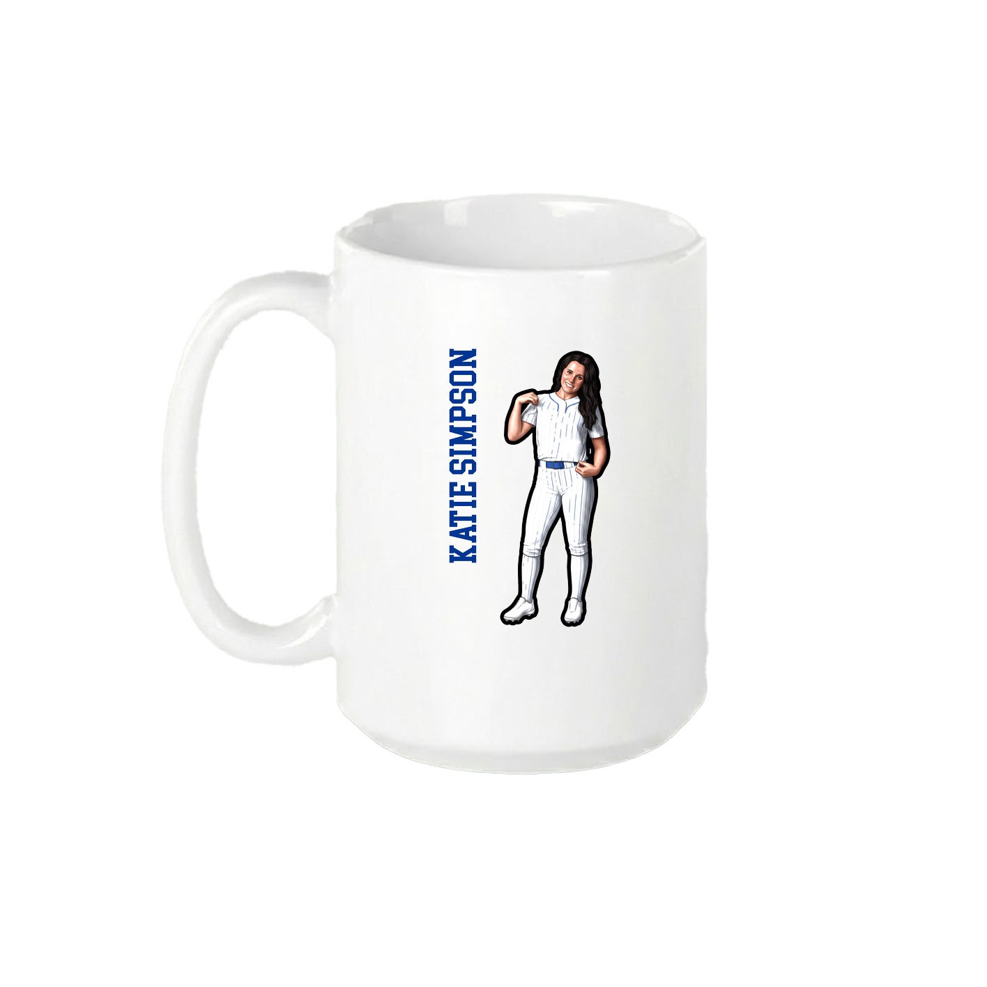 15oz Coffee Mug — Name Vertical in White