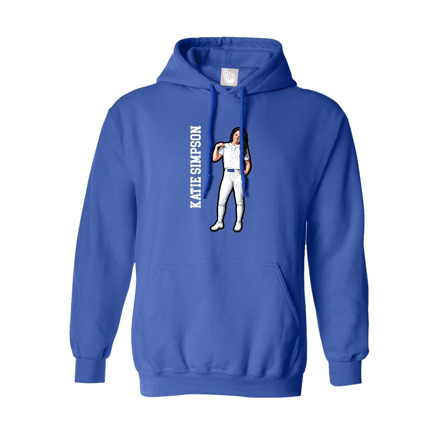 Youth Hoodie — Name Vertical in Royal