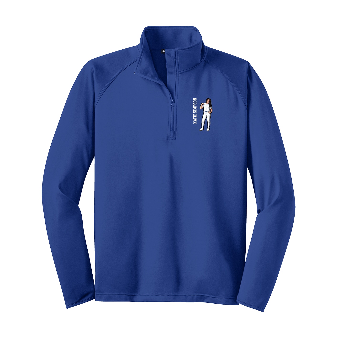 Q-Zip Pullover — Name Vertical in Royal