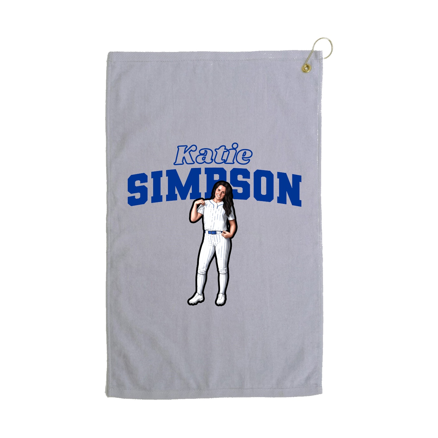Golf Towel — Name Arch in Grey