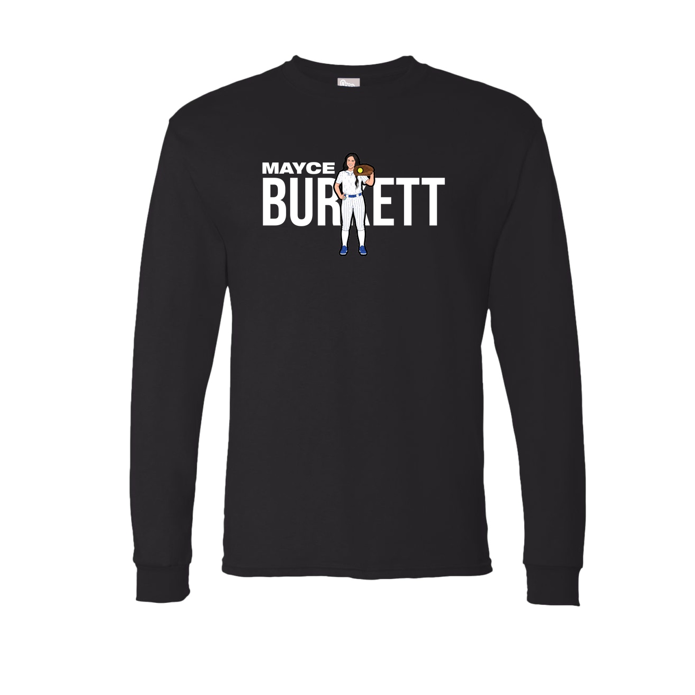 Long Sleeve Tee — Player Name in Black