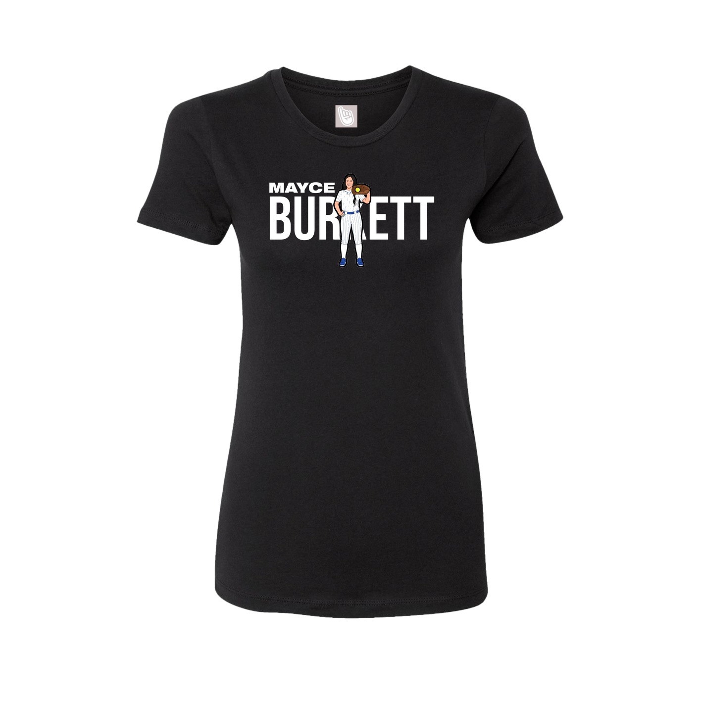 Fitted Women's Tee — Player Name in Black