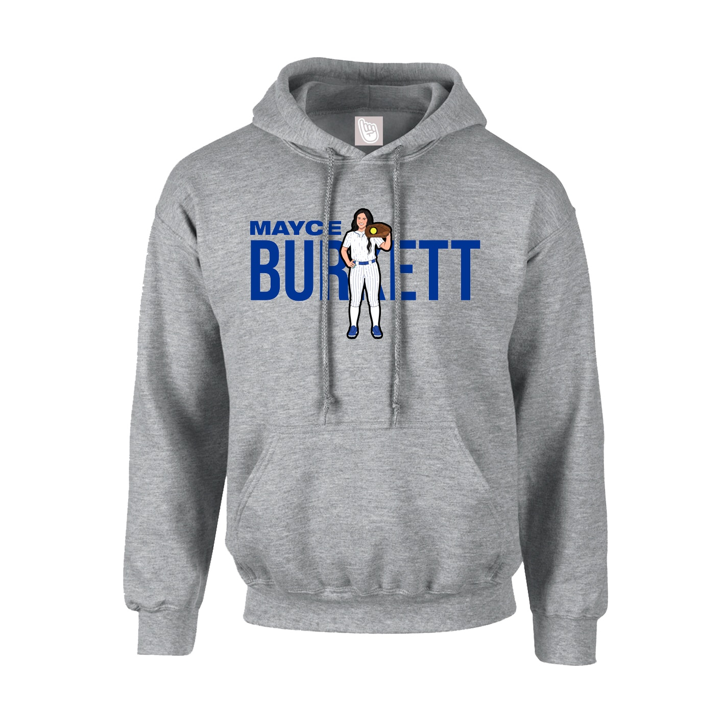Hoodie — Player Name in Grey