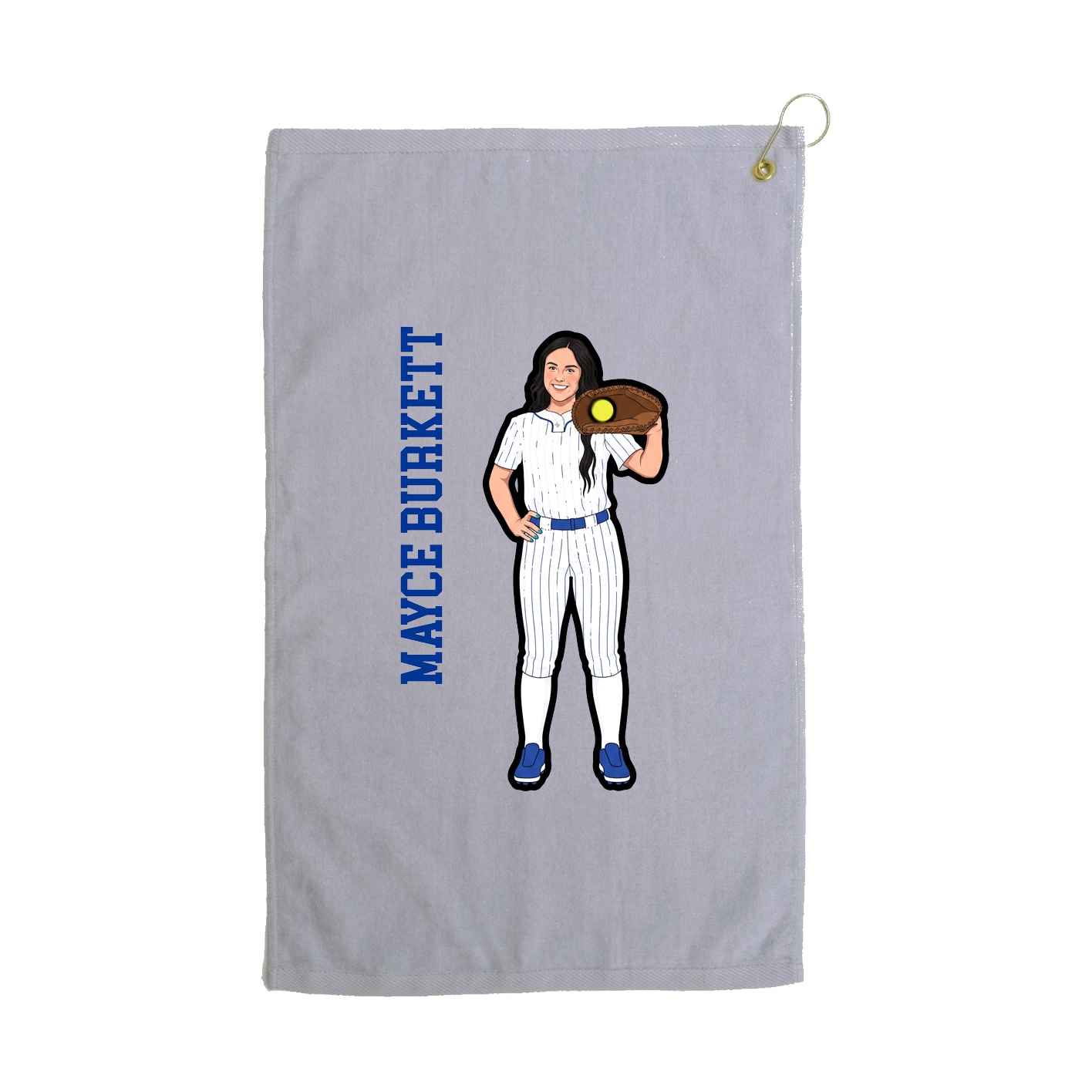Golf Towel — Name Vertical in Grey