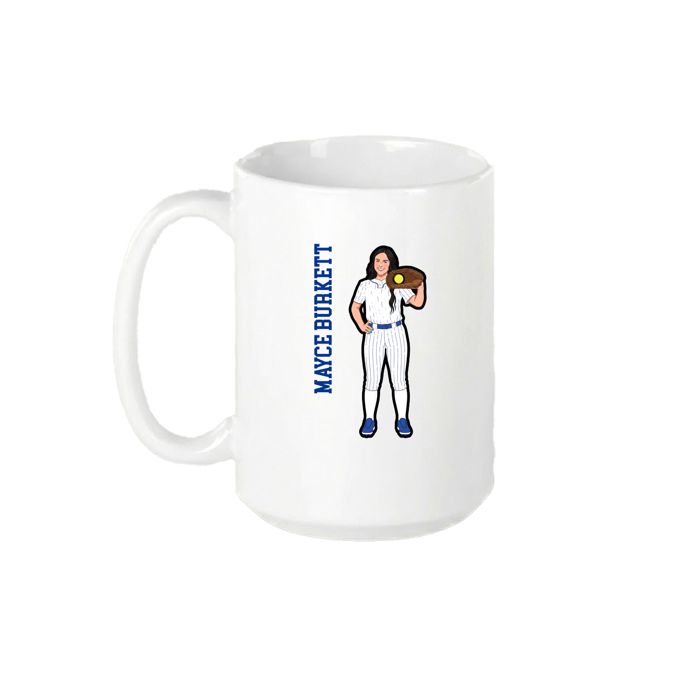 15oz Coffee Mug — Name Vertical in White