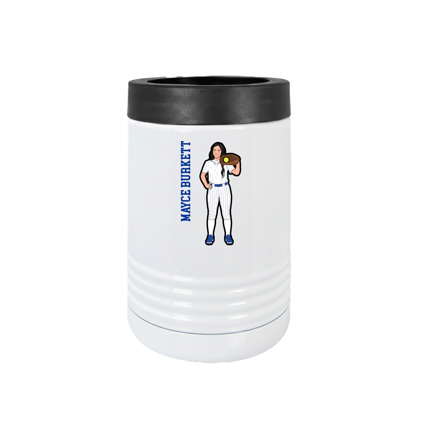 Beverage Holder — Name Vertical in White