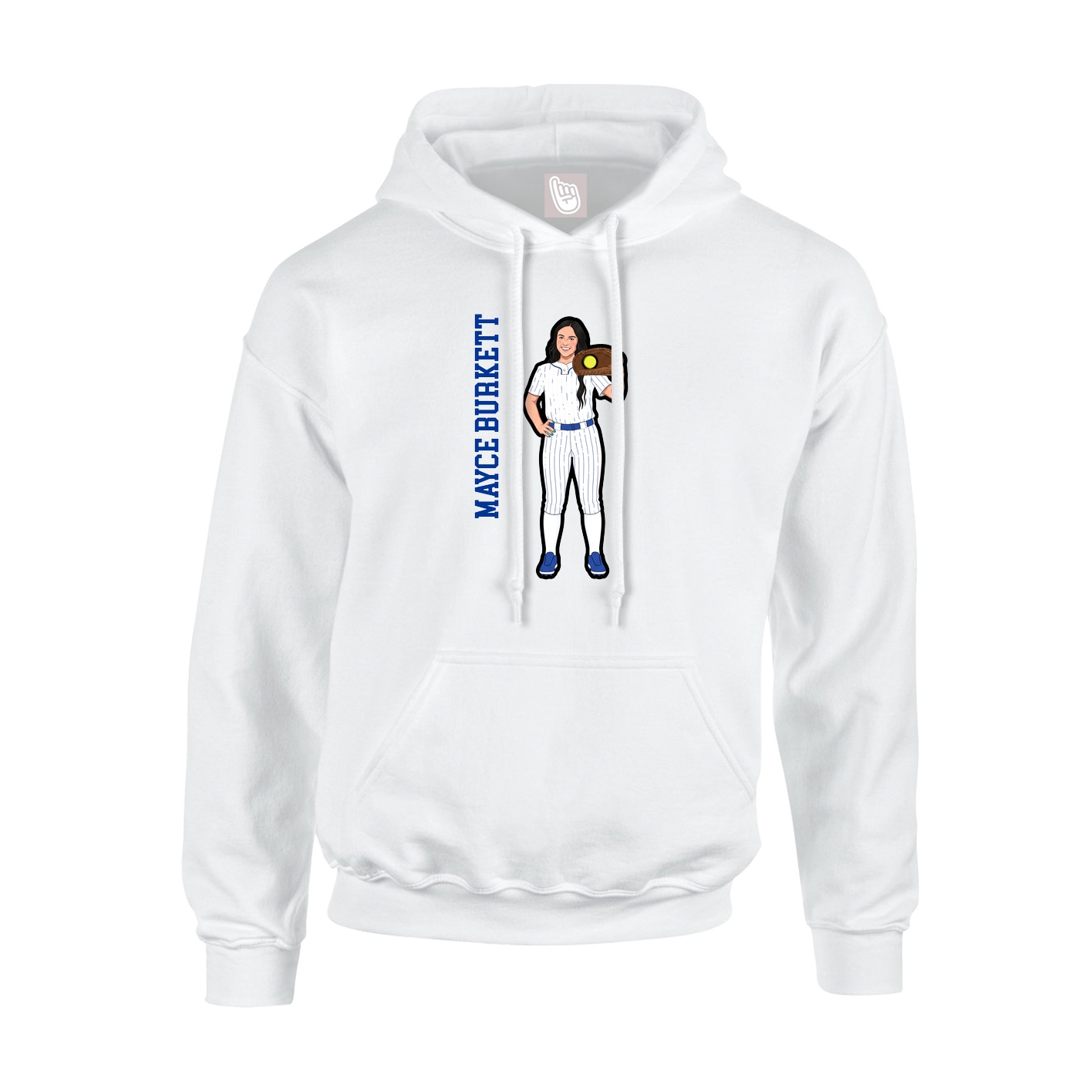 Youth Hoodie — Name Vertical in White