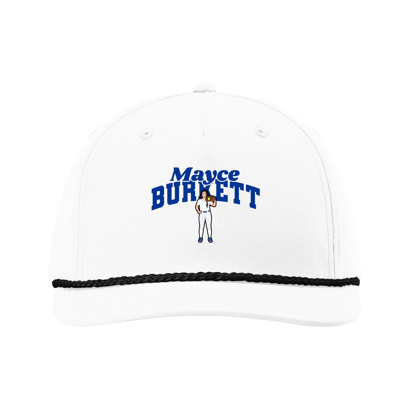 Five-Panel Classic Rope Cap — Signature Arch in White